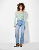 Langarmshirt - Slim Fit - t&uuml;rkis