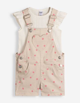 Set aus T-Shirt und Hose - Twill - Beige