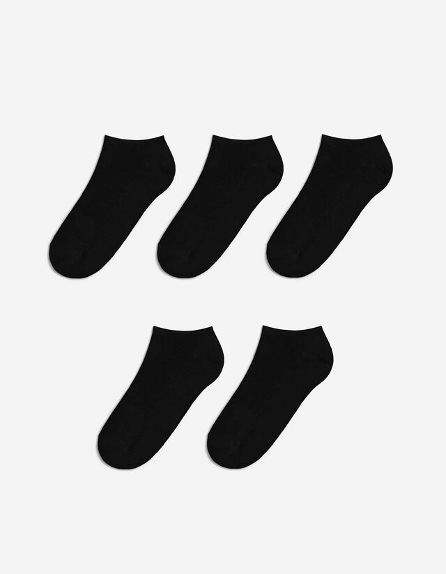 Șosete invizibile pentru adidași - Pachet de 5 - Negru