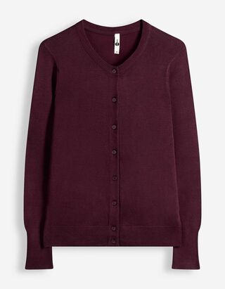 Strickjacke - Feinstrick - Dunkelrot
