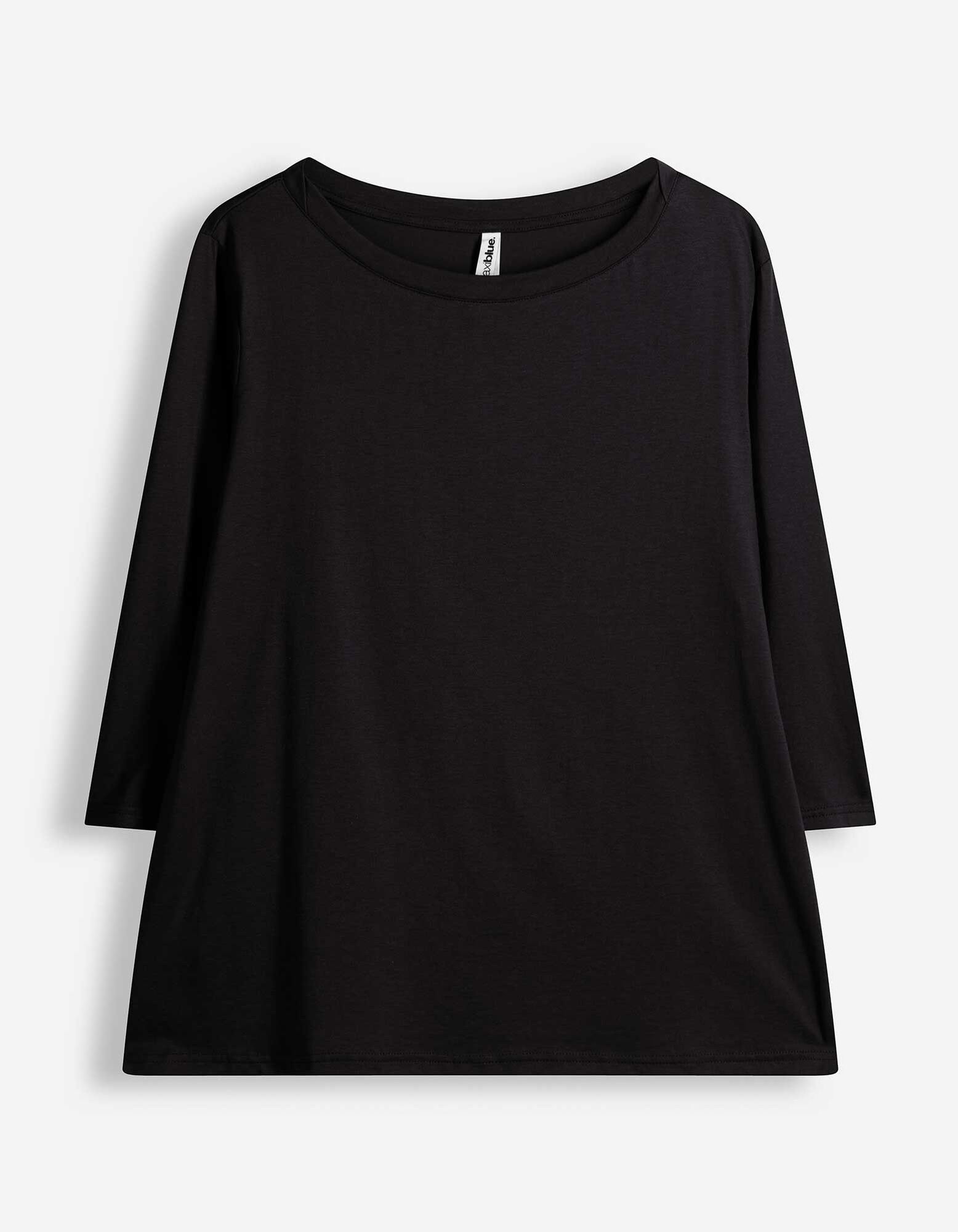 Langarmshirt - Dreiviertel&auml;rmel - Schwarz