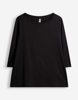 Langarmshirt - Dreiviertel&auml;rmel - Schwarz