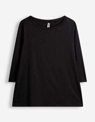 Langarmshirt - Dreiviertel&auml;rmel - Schwarz