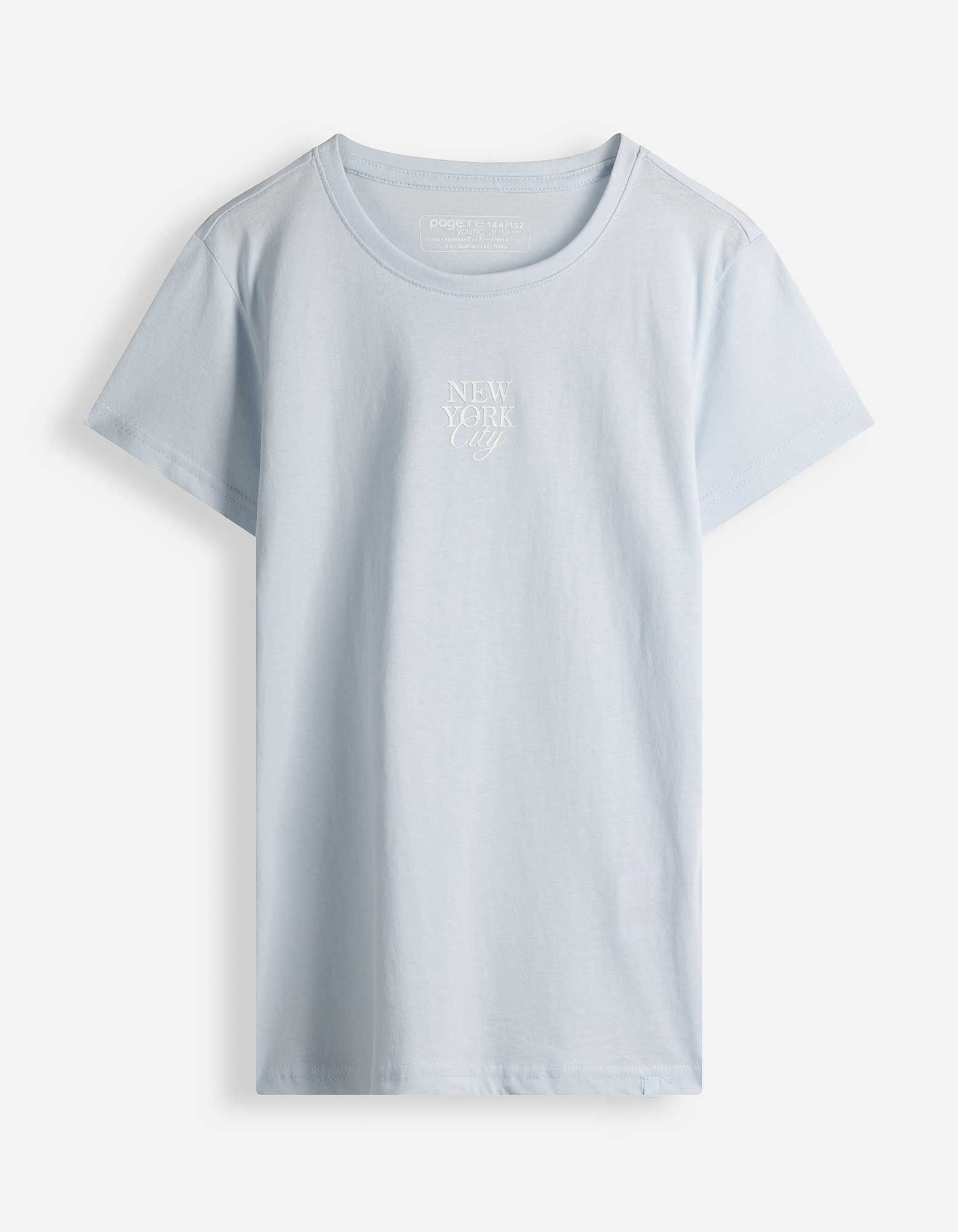 T-shirt - napis - Jasnoniebieski