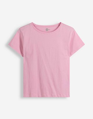 T-Shirt - Rundhals-Ausschnitt - rosa