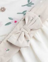 Set od majice dugih rukava i helanki - &Scaron;areni print - bela