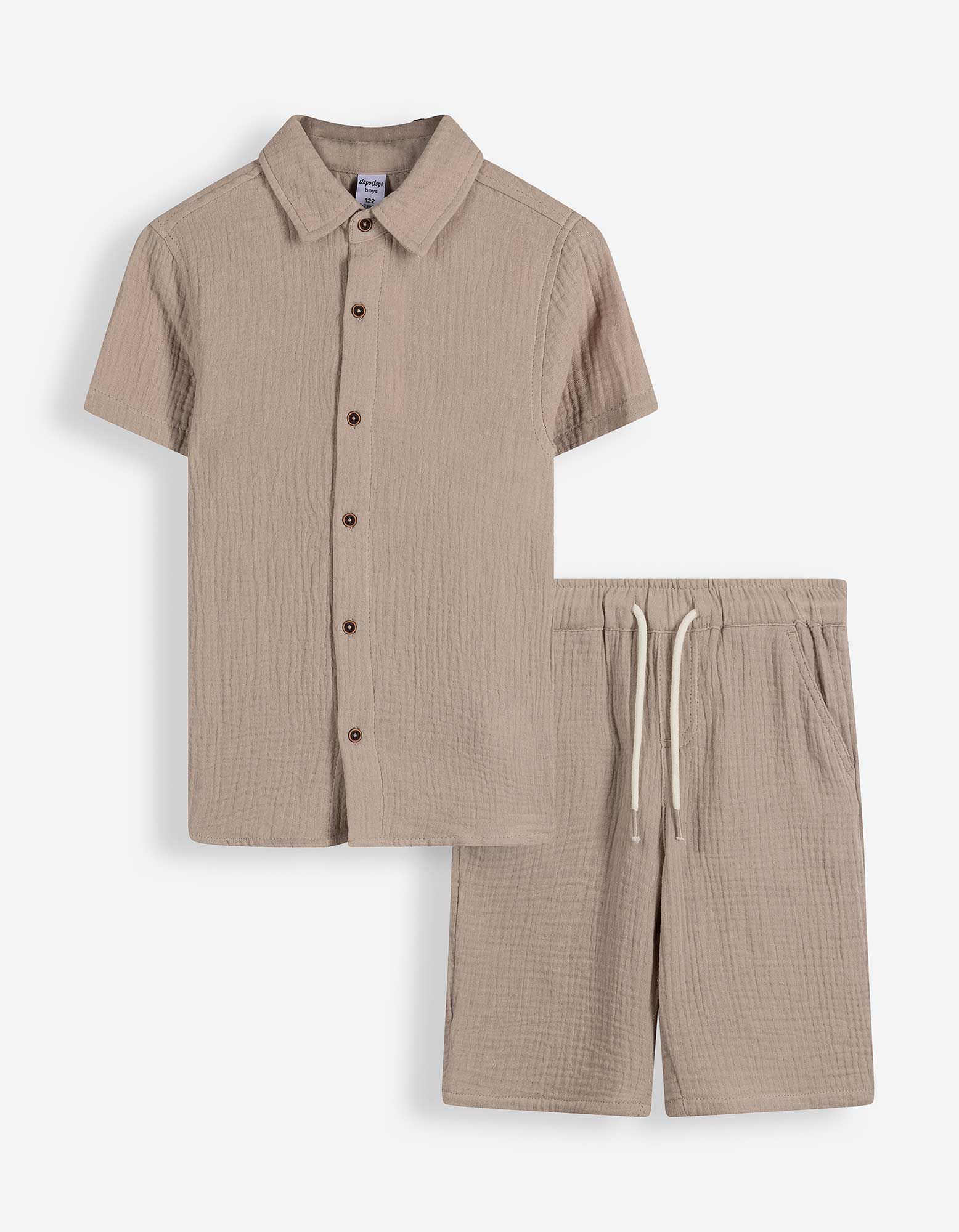Ensemble chemise et short - Mousseline - beige