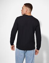 Langarmshirt - Rippenstruktur - dunkelblau