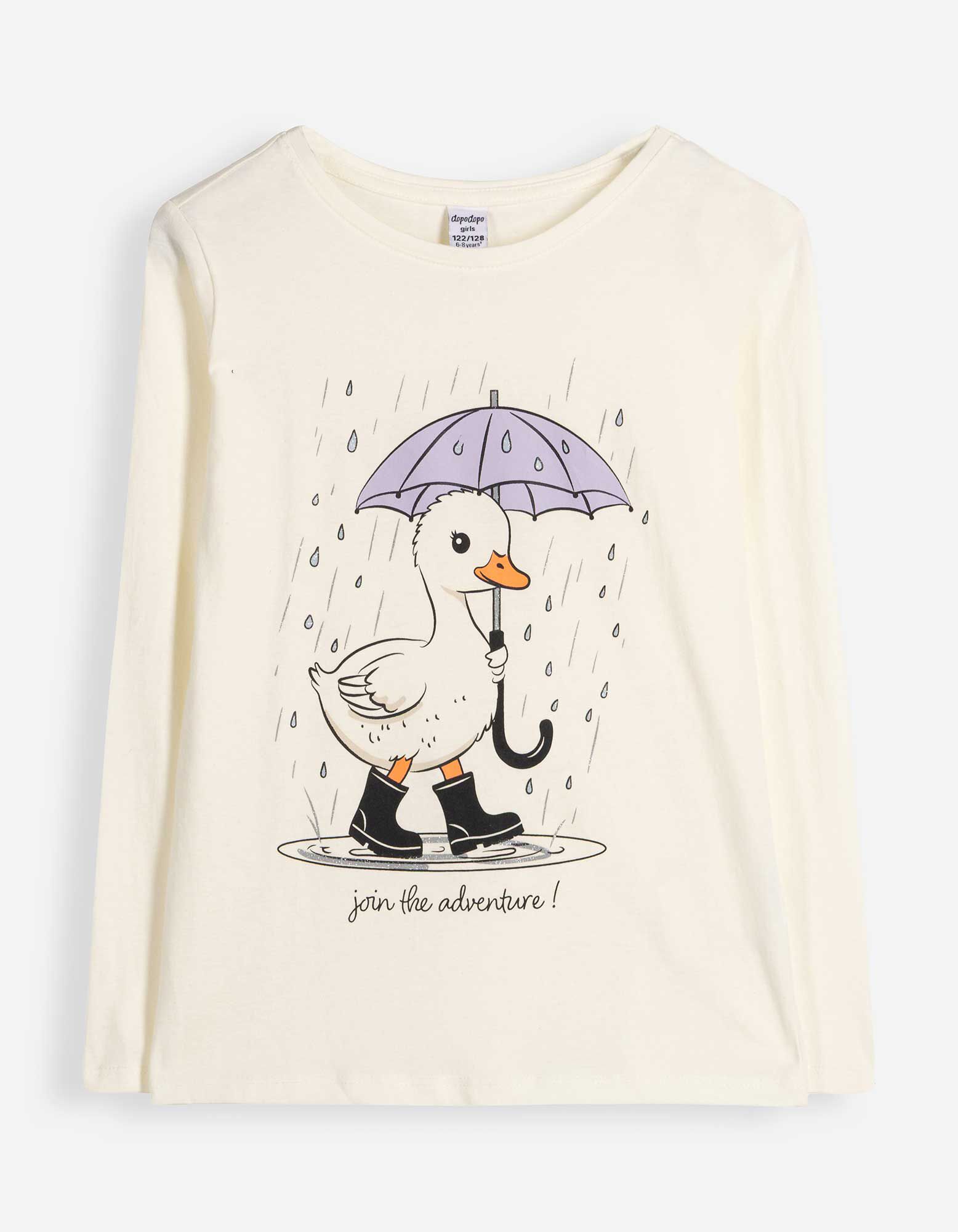 Langarmshirt - Print - Off-White
