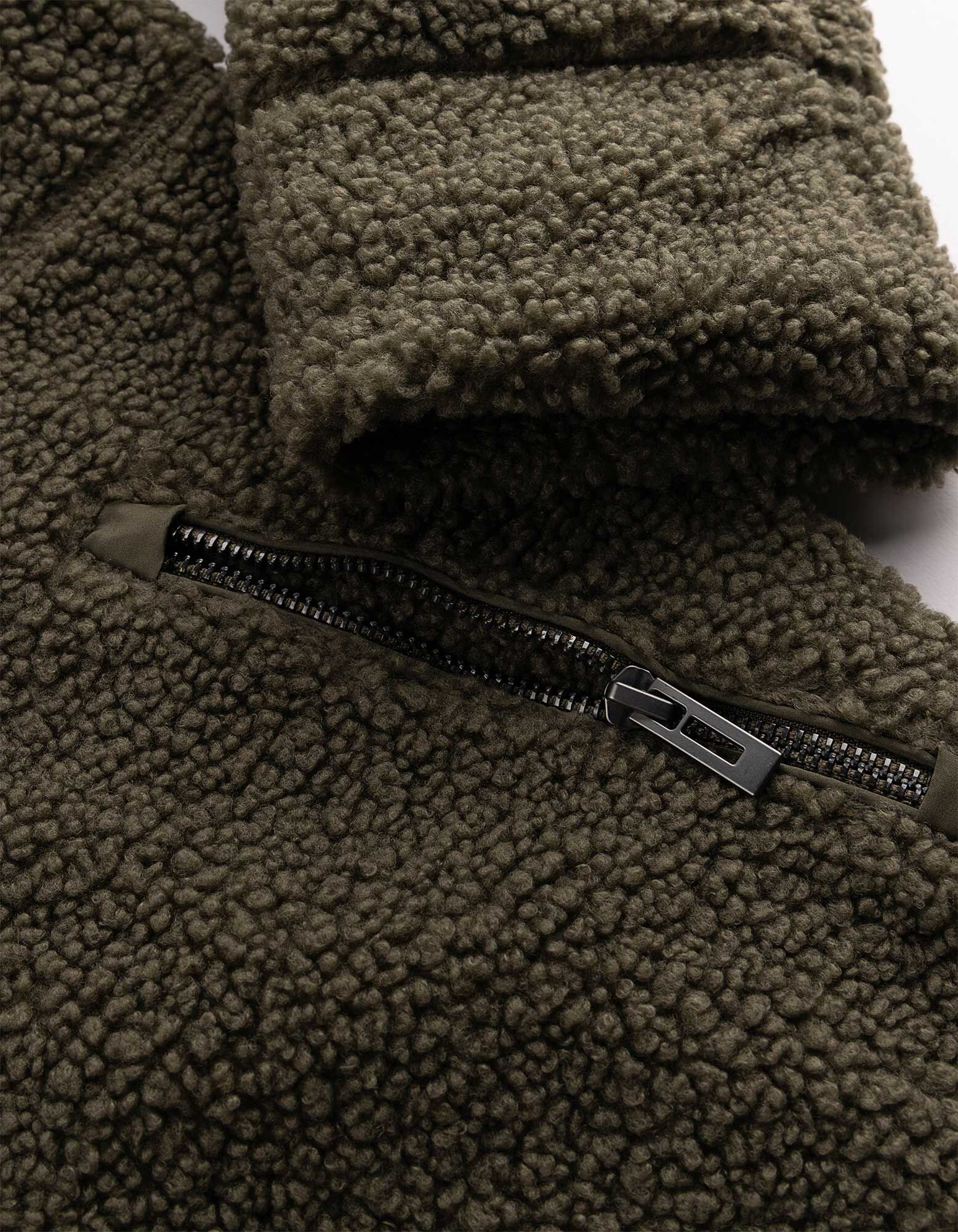 Mantel - Teddyfell - Khaki