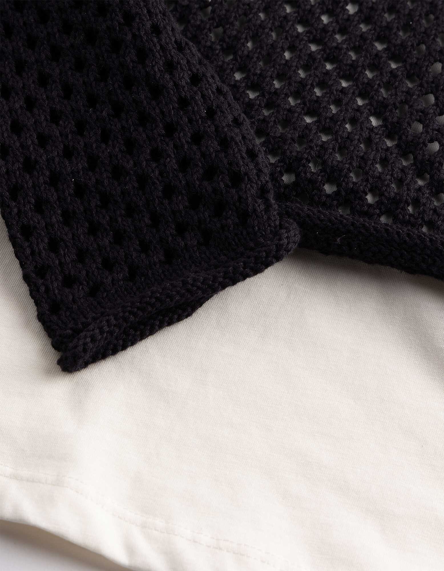 Strickshirt - Strick - Schwarz