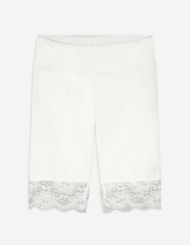Pantaloncini da ciclista - Inserto in pizzo - bianco