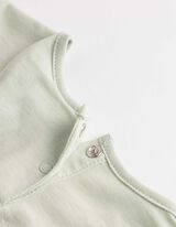 Souprava tričko s dlouh&yacute;m ruk&aacute;vem a leg&iacute;ny - Zvonilka - sv. zelena