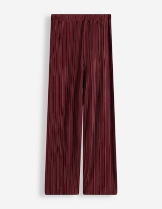 Pantalon - Ceinture &eacute;lastique - Rouge fonc&eacute;