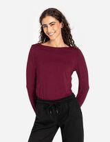 Tričko s dlh&yacute;mi ruk&aacute;vmi - Lodičkov&yacute; v&yacute;strih - tmavocervena