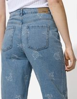 dżinsy - wzór na całej powierzchni - jasny niebieski