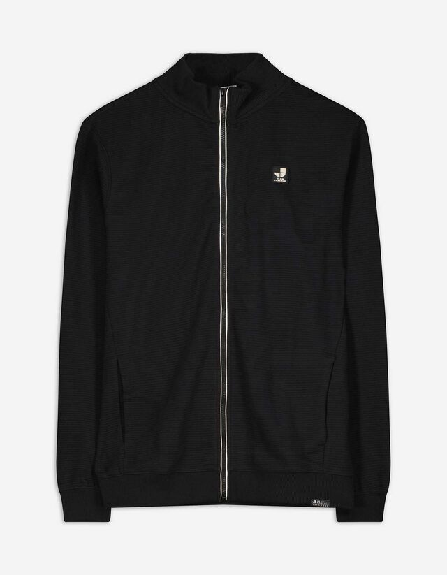 Sweatvest - Label - zwart