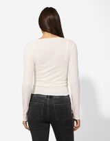 Langarmshirt - Double-Layer-Look - wei&szlig;