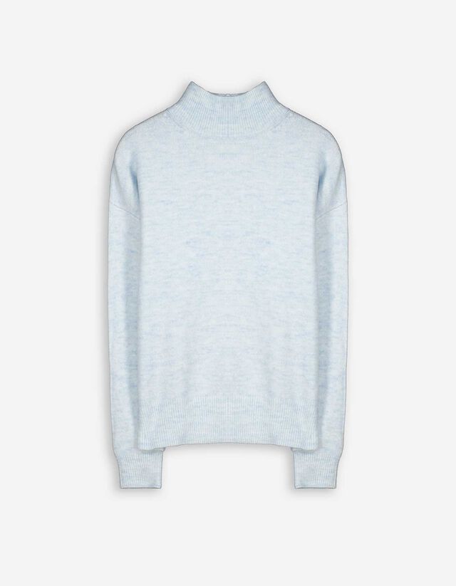 Pulover de tricot - Oversized Fit - Albastru deschis
