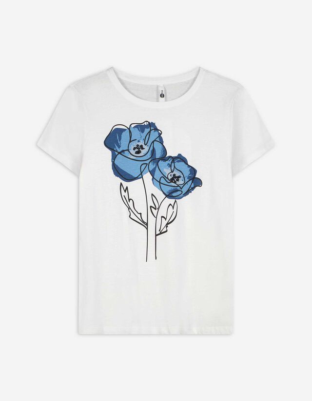 T-Shirt - Zierperlen - weiß