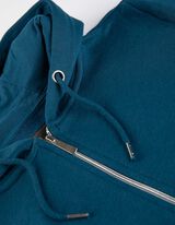 rozpinana bluza - kaptur z troczkiem - turkusowy