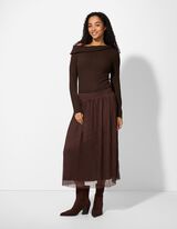 Maglia a manica lunga - A spalle scoperte - marrone scuro