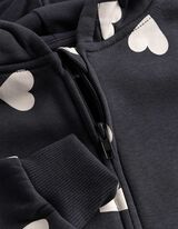 Sweatvest - Print all-over - donkergrijs