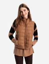 Prošívaná vesta - Stojáček - béžová