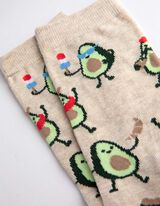 Kojinės - Ištisinis raštas - smelio spalvos