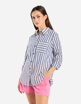 Bluză - Buzunar pentru piept - Albastru inchis