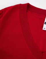 Sweter z dzianiny - Wełniany wygląd - ciemny czerwony