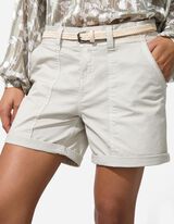 Šortky - Ozdobné švy - béžová