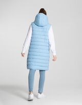 Gilet lungo - Cappuccio con coulisse - celeste