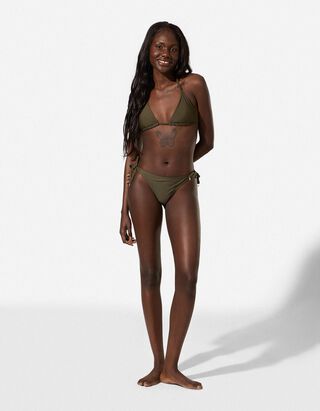 Badehose - Metallic-Details - Khaki