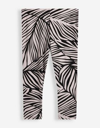 Leggings - Allover-Print - Beige