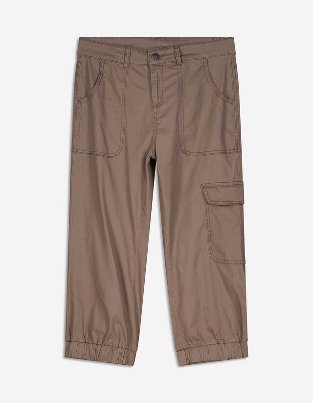Capri hlače - Relaxed Fit - smedja