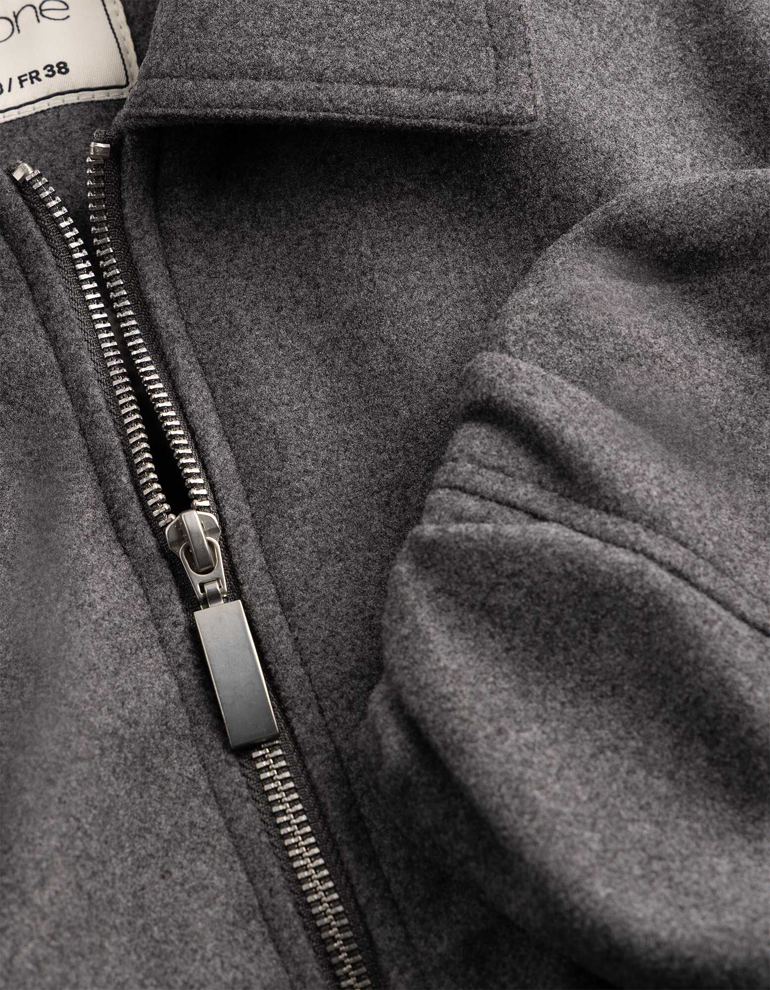 Blouson - Woll-Optik - Grau