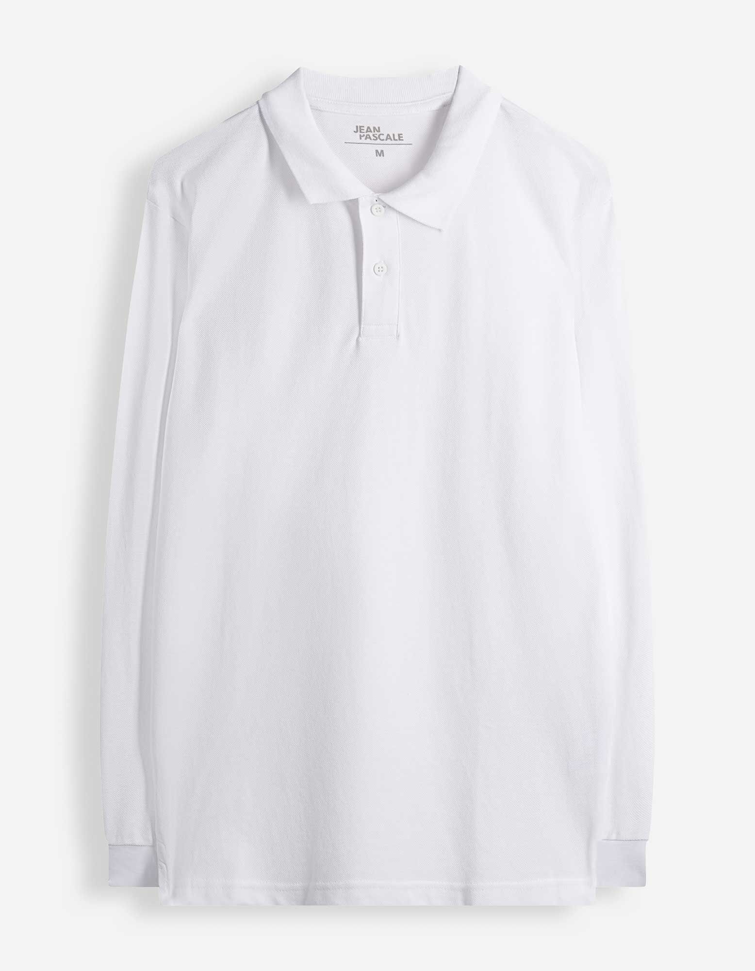 Longsleeve - Polo kraag - wit