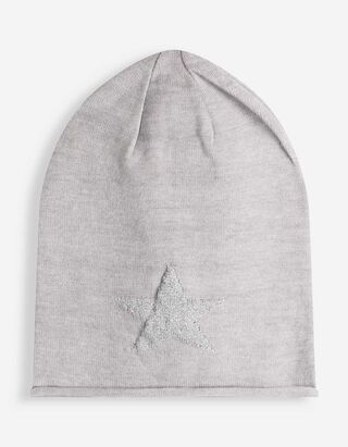 Beanie - Glitzerprint - Grau