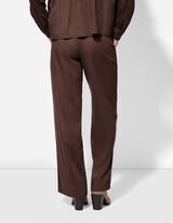 spodnie - Imitacja zamszu - ciemny brazowy