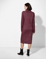 Kleid - Rollkragen - dunkelrot