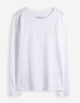 Langarmshirt - Basic - Wei&szlig;