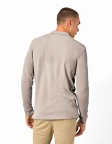 Langarmshirt - Polokragen - Beige