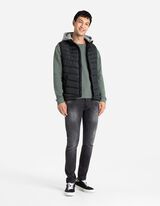 Steppelt mellény - Levehető kapucni - sötétzöld