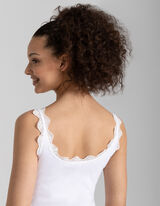 Top - Inserto in pizzo - bianco