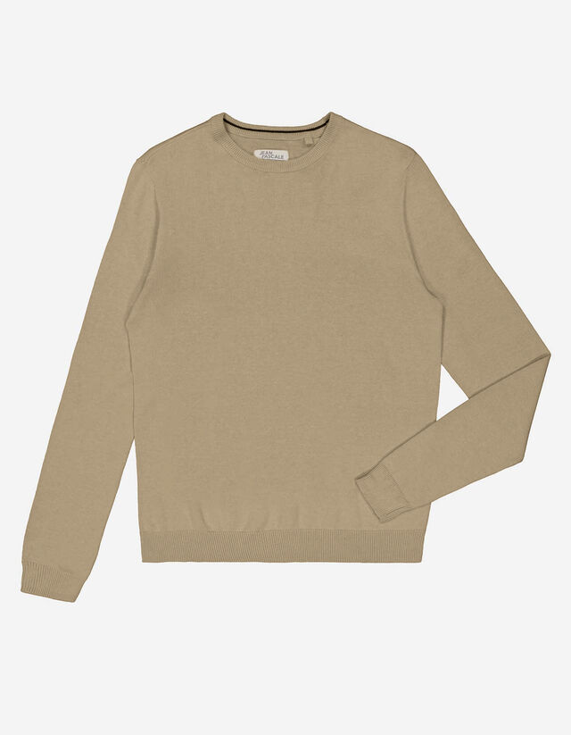 Pullover - Scollo rotondo - beige