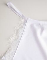 Top - Inserto in pizzo - bianco