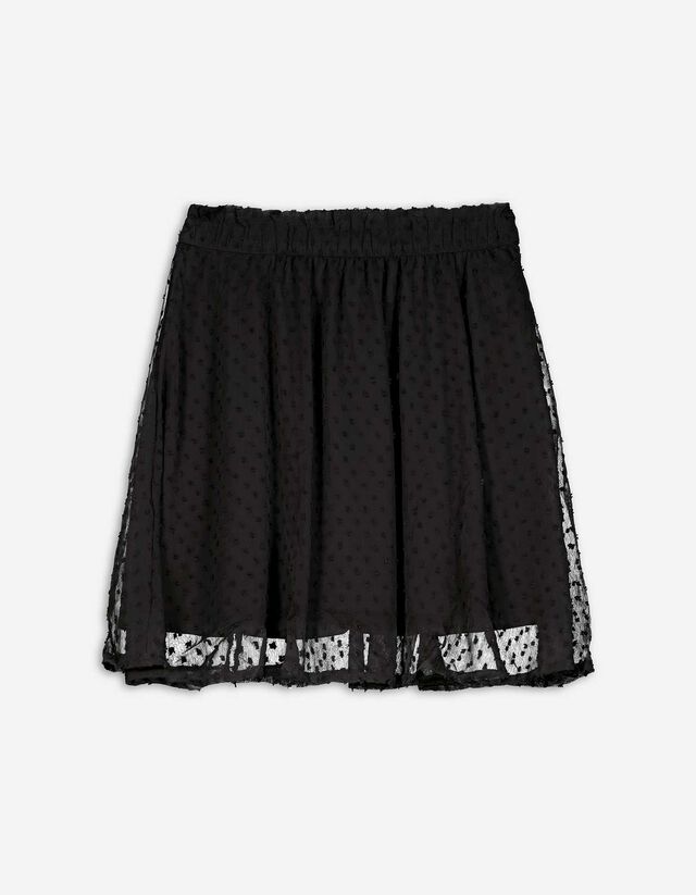 Gonna svasata - In chiffon - nero