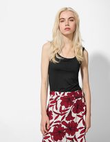 Ujjatlan felső - Sz&ouml;gletes nyakkiv&aacute;g&aacute;s - fekete