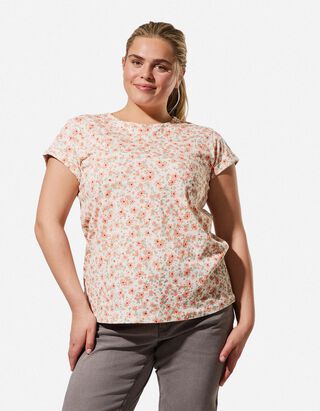 T-Shirt - Allover-Muster - wei&szlig;
